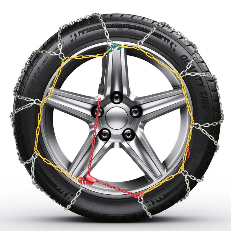 COCO BIRD Snow Chains, Wear-Resistant High Carbon Steel Anti Slip Tire Chain for Passenger Cars, Pickups, and SUVs, Set of 2 (KN100) - Image 2